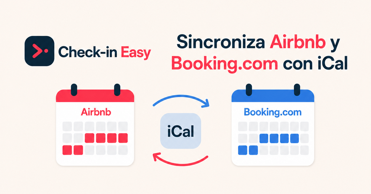 Calendarios de Airbnb e Booking.com conectados nos dous sentidos mediante iCal